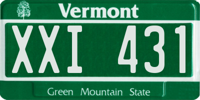 VT license plate XXI431