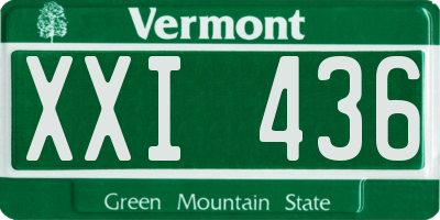 VT license plate XXI436