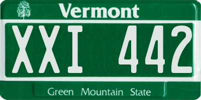 VT license plate XXI442