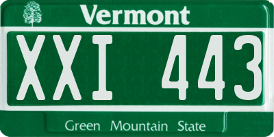 VT license plate XXI443