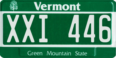 VT license plate XXI446