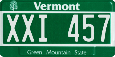 VT license plate XXI457