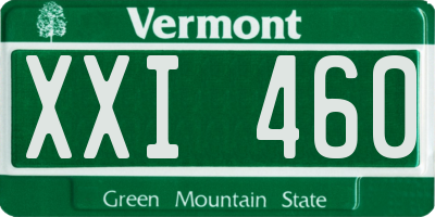 VT license plate XXI460