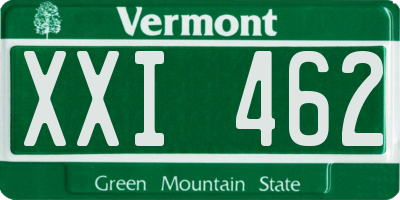 VT license plate XXI462