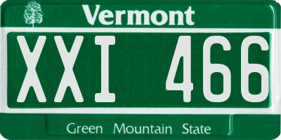 VT license plate XXI466