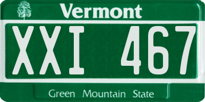 VT license plate XXI467