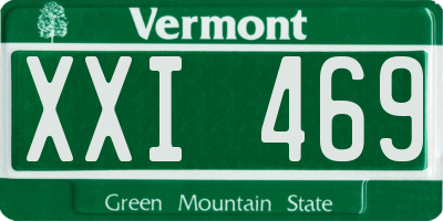 VT license plate XXI469