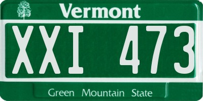 VT license plate XXI473