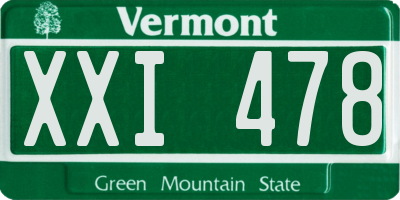 VT license plate XXI478
