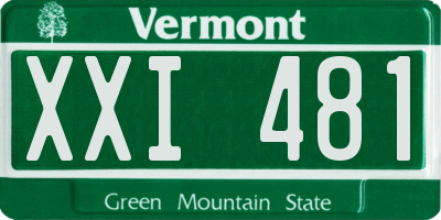 VT license plate XXI481
