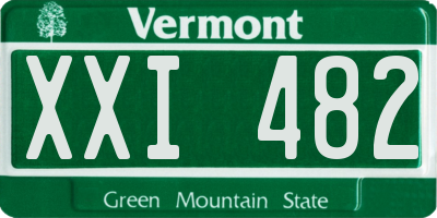VT license plate XXI482