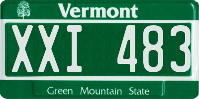 VT license plate XXI483