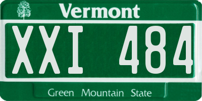 VT license plate XXI484