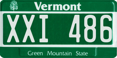 VT license plate XXI486