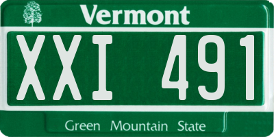VT license plate XXI491