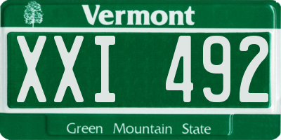 VT license plate XXI492