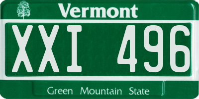 VT license plate XXI496