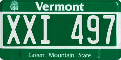VT license plate XXI497
