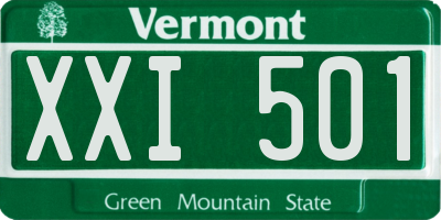 VT license plate XXI501