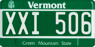 VT license plate XXI506