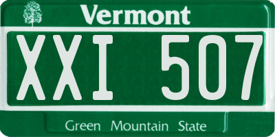 VT license plate XXI507