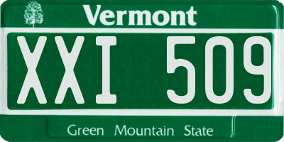 VT license plate XXI509