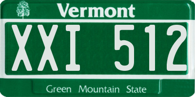 VT license plate XXI512