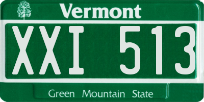 VT license plate XXI513