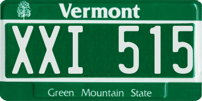 VT license plate XXI515