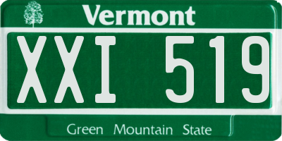 VT license plate XXI519
