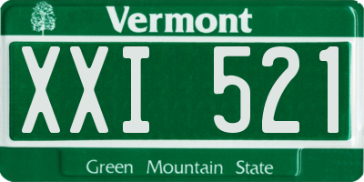 VT license plate XXI521