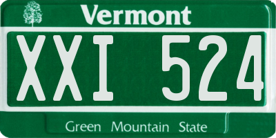 VT license plate XXI524