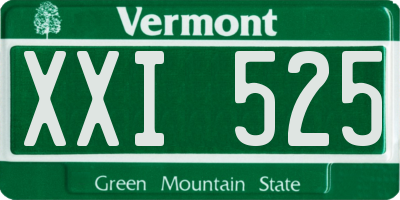 VT license plate XXI525