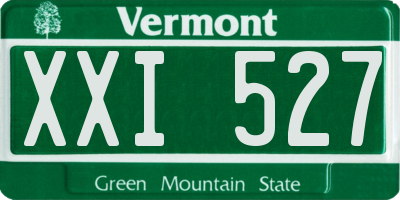 VT license plate XXI527