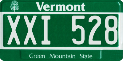 VT license plate XXI528