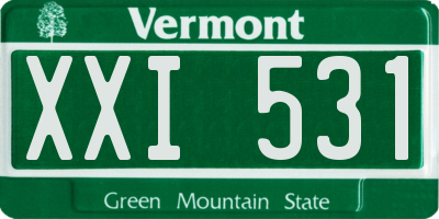 VT license plate XXI531