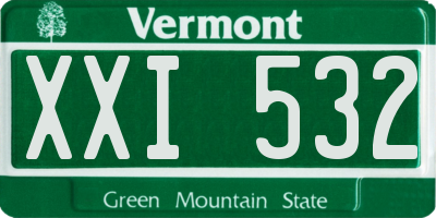 VT license plate XXI532