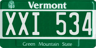 VT license plate XXI534