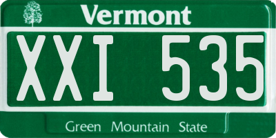 VT license plate XXI535