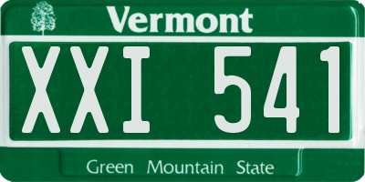 VT license plate XXI541