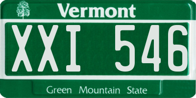 VT license plate XXI546