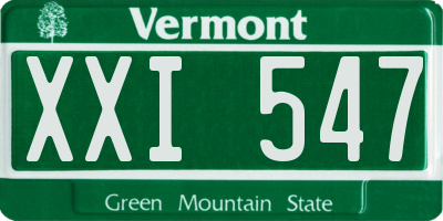 VT license plate XXI547