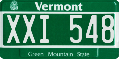 VT license plate XXI548