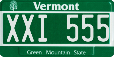 VT license plate XXI555