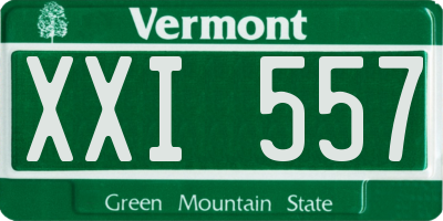 VT license plate XXI557
