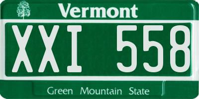 VT license plate XXI558