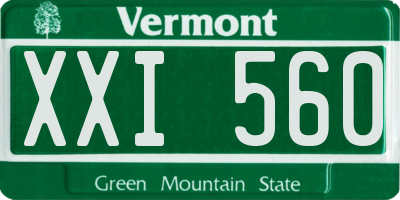 VT license plate XXI560