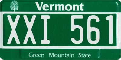VT license plate XXI561