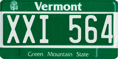 VT license plate XXI564
