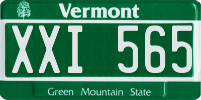 VT license plate XXI565